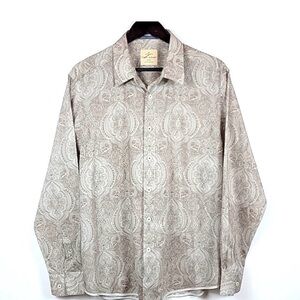 Tommy Bahama Men’s Retro Print Long Sleeve Button Down Cotton Shirt - size L